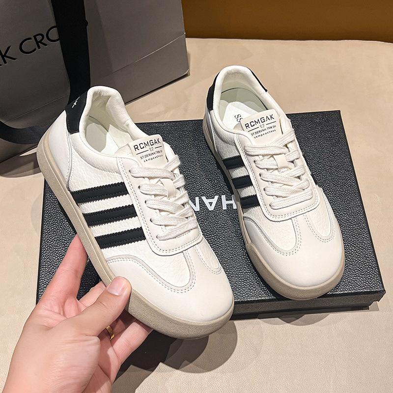 Large Size Women's Shoes 41-43 Fat Feet German Training Shoes Women's Autumn Versatile Flat White Shoes Student Running Sports Shoes Women