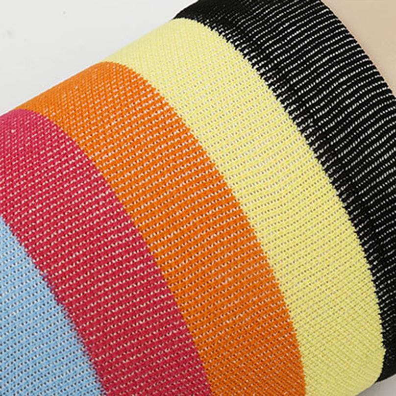 Damen Herren Gestreifte Oberschenkelhohe Strümpfe Über Knie Socken Warme Lange Socken Kompressionsstrumpf