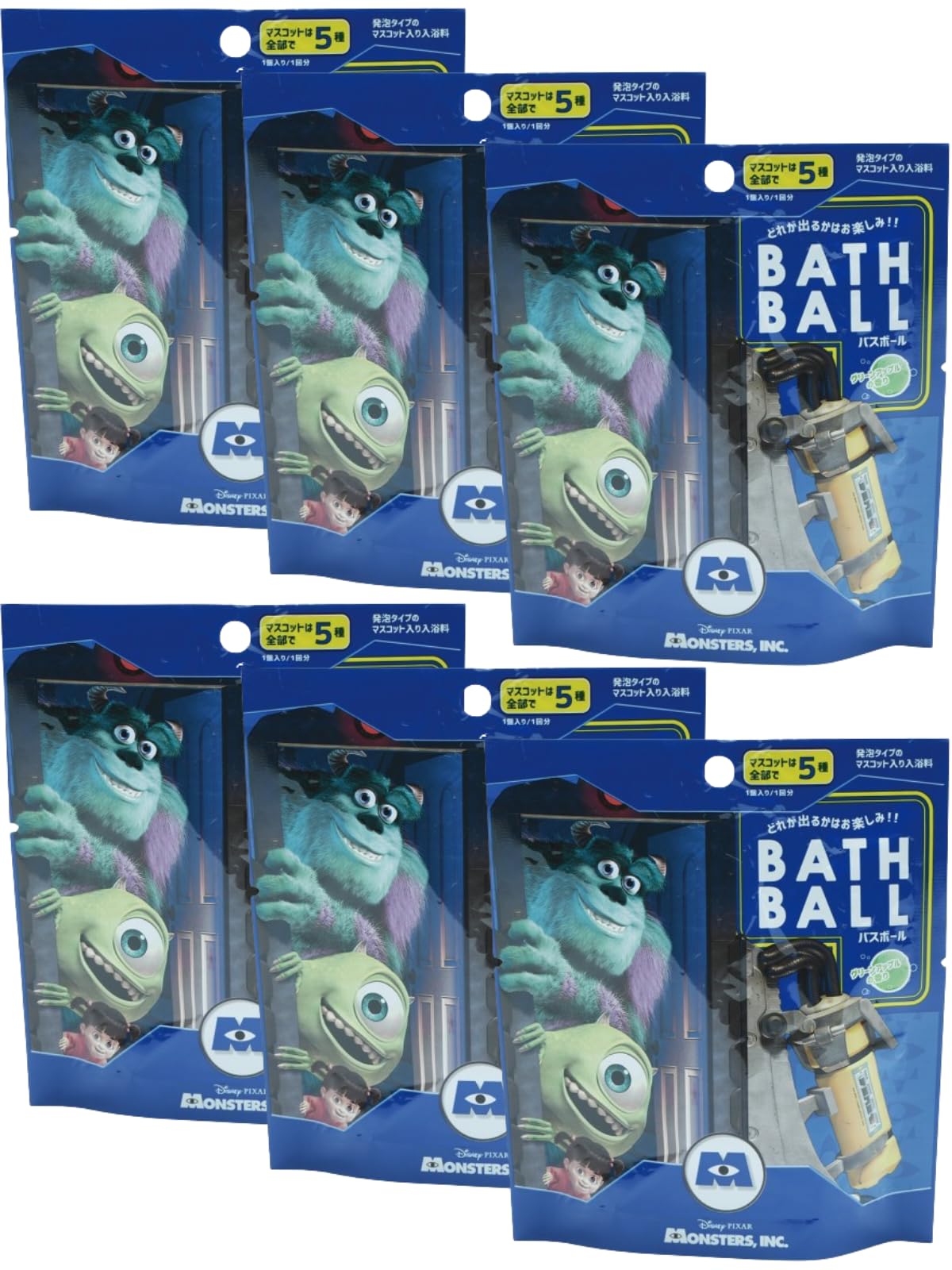 

из 6 пенящихся шариков для ванны Monsters Goods Knoll Corporation, игрушек-персонажей, бомбочек для ванны, товаров для ванны, газированных Майка, Салли Бу, девочек и мальчиков с пенящейся сеткой