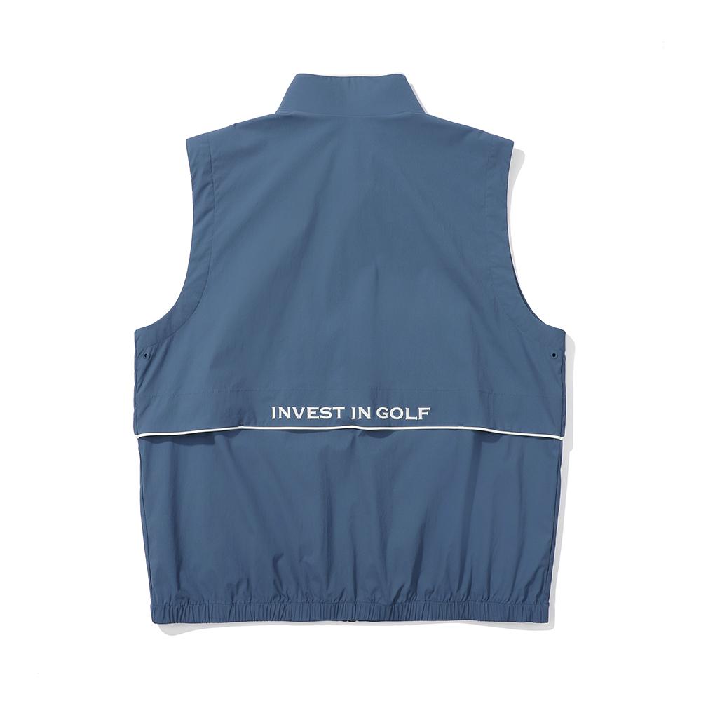 Malbon Golf Colorline Point High-Neck Vest Blue (Man)