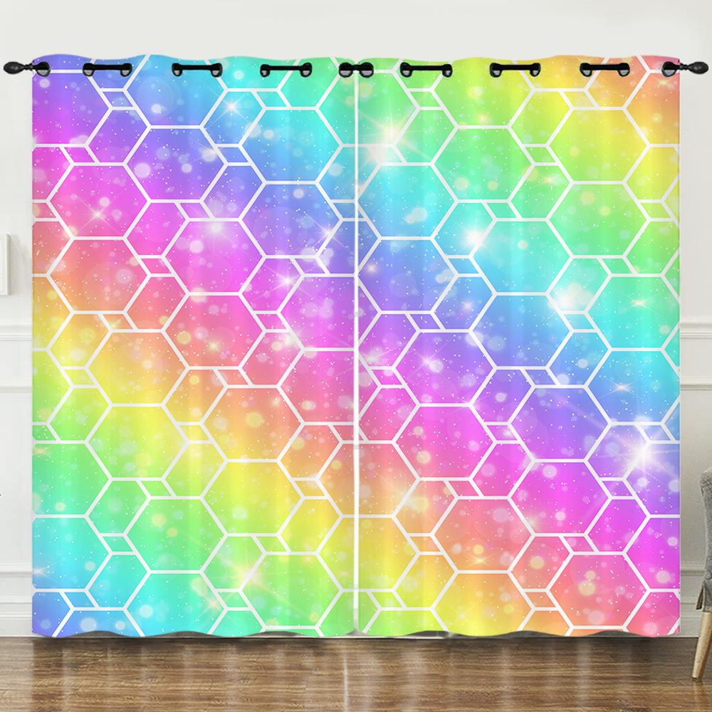 Curtains Color Gradual Change Butterfly Sunshade Child Blackout Curtain Bedroom Without Punching European and American