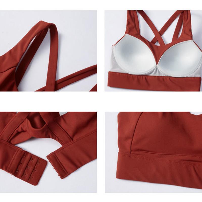 Damen Sportunterwäsche Stoßfester Anti-Durchhänger Hochintensiver Lauf-Fitness-BH Yoga-Weste Außerhalb Des Fitnessstudios Push-Up-BH-Top