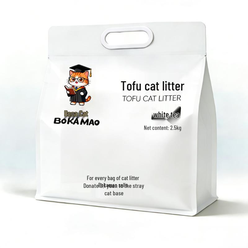 Lettiera per Gatti Boca Pure Tofu - Aroma Tè Bianco, Altamente Assorbente, Agglutinante Rapido, Formula Originale
