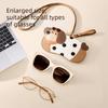 Portable Pu Leather Glasses Bag Dog Sunglasses Pouch Fashion Hanging Glasses Storage Bag  Female