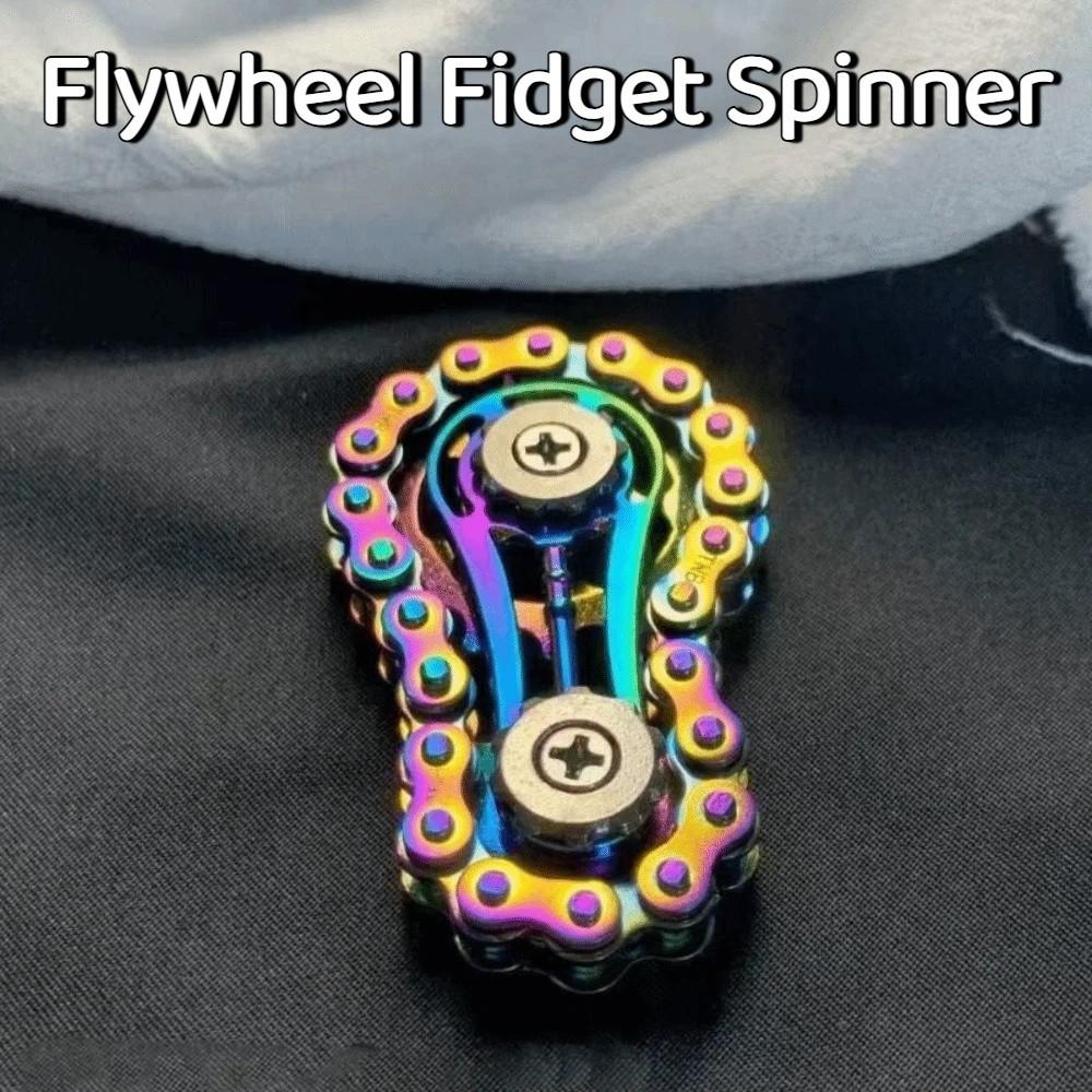 Spinning Top Flywheel Fidget Spinner Creative Wheel Gear Chain Gyroscope Adult Kid