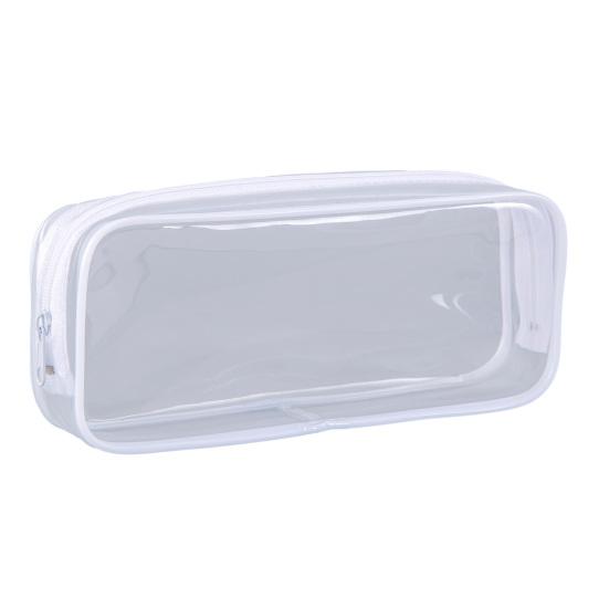 Waterproof Transparent Pencil Case Large Capacity PVC Material Stain-Resistant Easy to Clean Smooth Zipper Stationery Holder