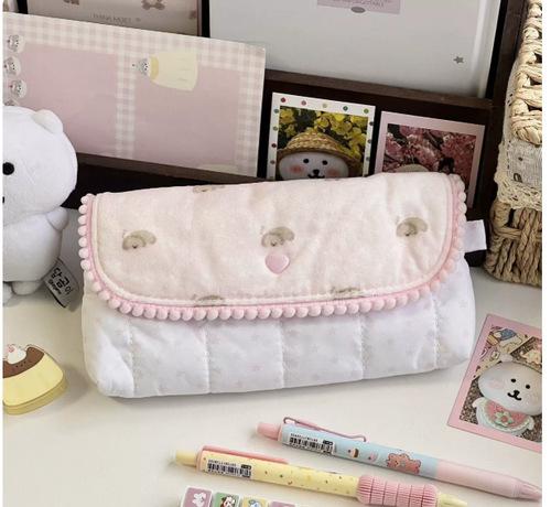 Astuccio carino ragazza alta qualità finitura borsa portaoggetti studentessa portatile borsa cancelleria