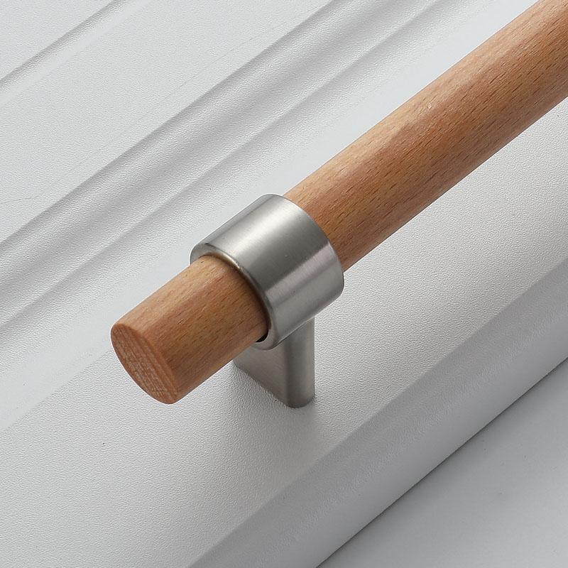 Wood Handles For Furniture Cabinet Pulls And Modern Black Kitchen Doors Drawer Kids Gold Adjustable Knobs 96-160mm