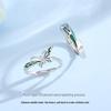Tichia S925 Sterling Silver Butterfly Love Couple Rings with Enamel and Luminous Detail