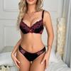 Set Reggiseno Sexy in Pizzo Donna Push Up Morbido con Ferretto Modellante Sostegno Sollevamento Set Lingerie Intimo Comodo alla Moda