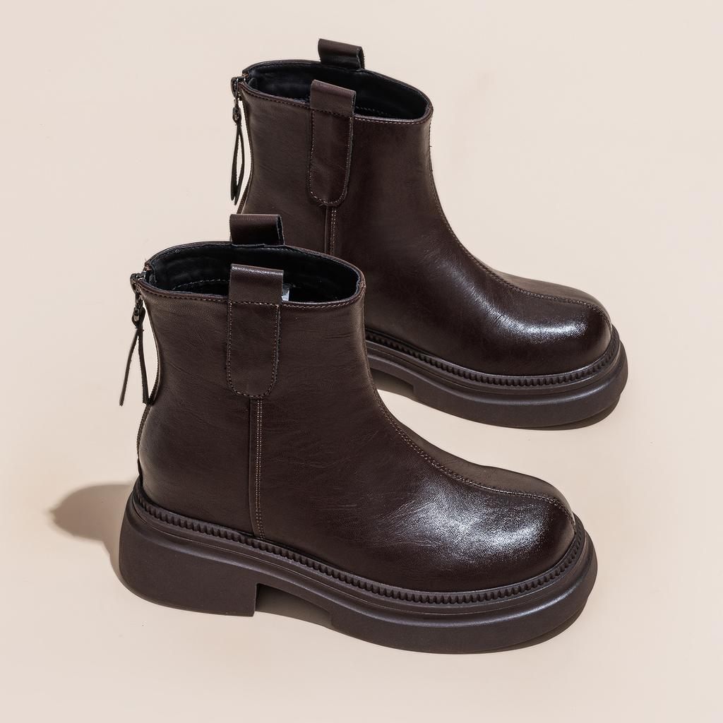 Martin boots women's autumn and winter new thick-soled inner height increase versatile thin boots casual single shoes short boots