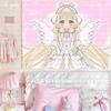 Chobits Kawaii Home Decor Wall Hanging Tapestry Anime Pink Girl Tapestry Wall Bedroom Background Cute Fashion Lady Tapestries