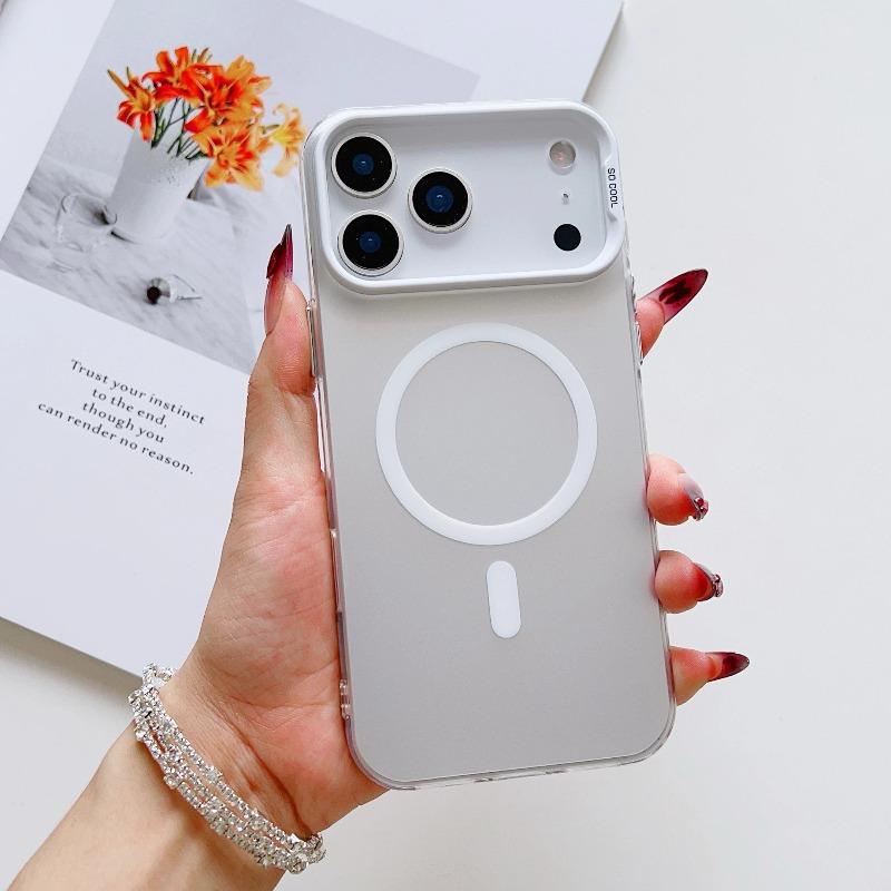 

Dopamine Laser Frosted Magnetic Charge Case for IPhone 17Air 16E 15 14 Plus 13 12 Pro Max Slim Shockproof Colorful Protect Cover iPhone17 Pro Max белый