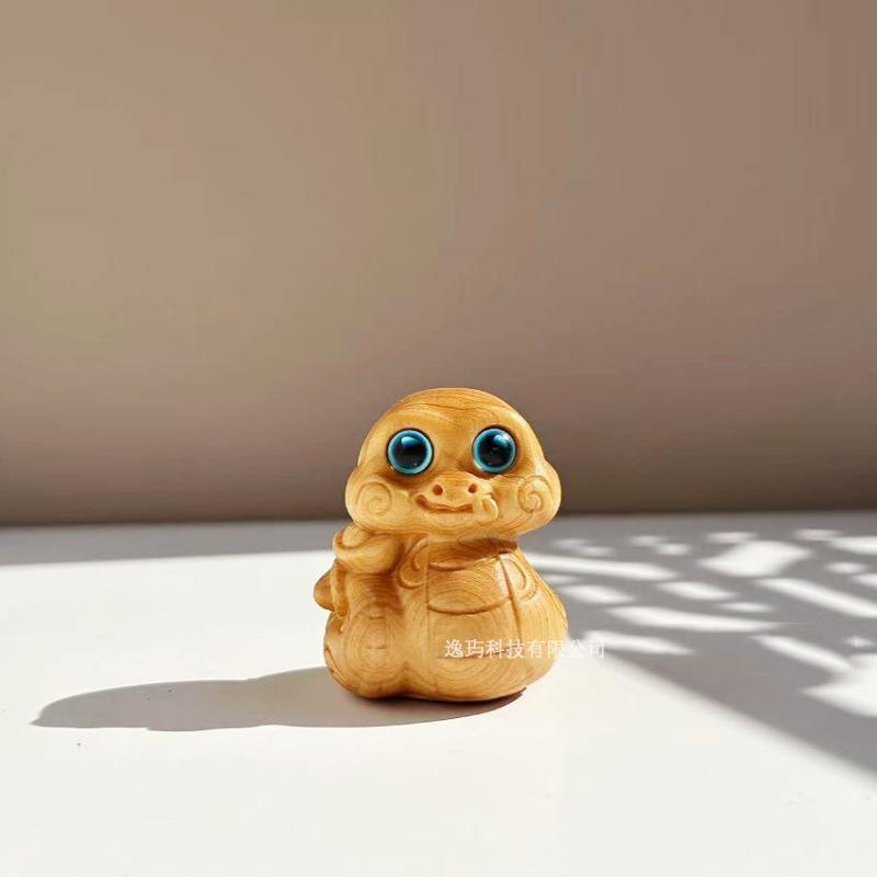 Miniatur Holz Tierkreiszeichen Schlange Figuren Niedliche Tier Schlüsselanhänger Anhänger Büro Schreibtisch Zuhause Dekor Geburtstag Geschenk Kinder Event Souvenir