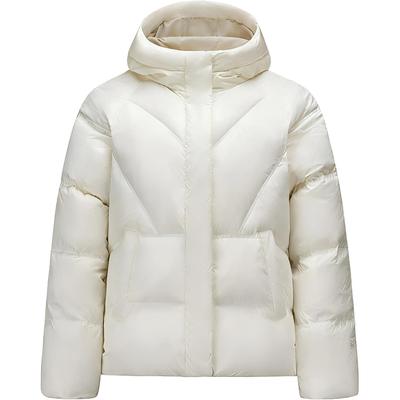 Sports Retro Water-Resistant Loose Ivory White Short Down Jacket Women Jackets 162548903N-1
