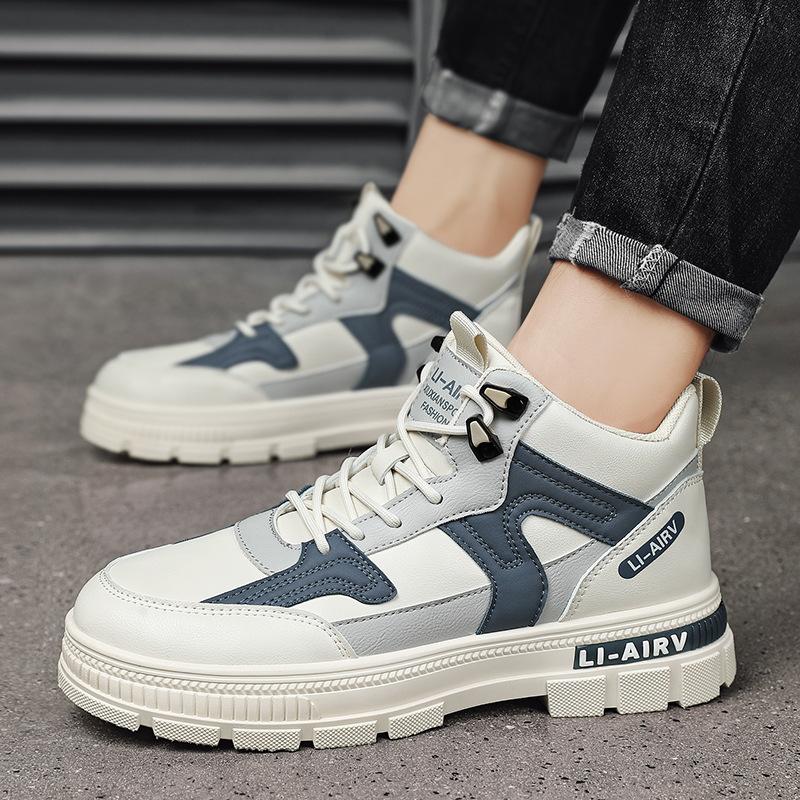 Autumn and Winter Warm Trendy Shoes Outdoor High-top Martin Boots Men's Shoes Cotton Shoes Versatile Tooling Sports Board Shoes Platform Snow Boots