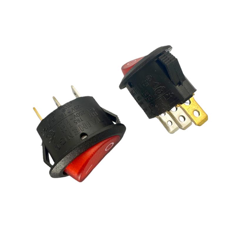 TAIHENG TH1 15A Oval Rocker Switch with Light, 3-Pin, 2-Position Power Toggle