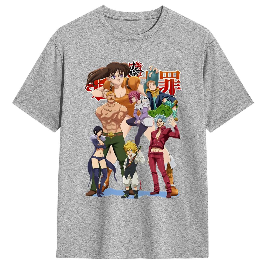 The Seven Deadly Sins Anime TShirt Summer Leisure T Shirts Cotton ONeck Oversized Top Tees Short Sleeve Awesome Tshirt