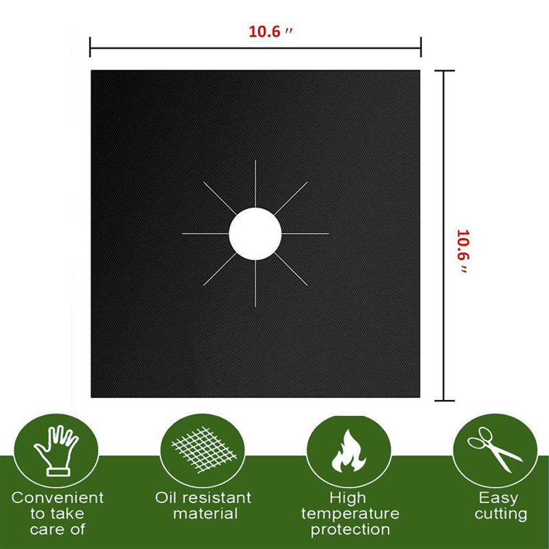 10 Stück Gasherd Schutzabdeckung Hochtemperatur Ölbeständig Reinigungsmatte Herdplatten Brenner Schutz für Küchenzubehör