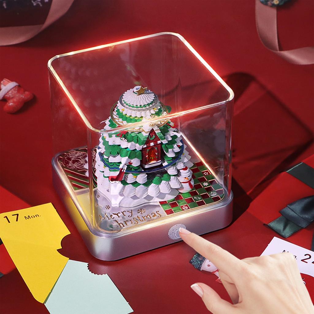 Schreibtisch-Uhr Kalender 2026 Schreibtischkalender Mit Licht 3D Abreißkalender Papier Schnitzkunst Notizblock Notizbuch Weihnachten