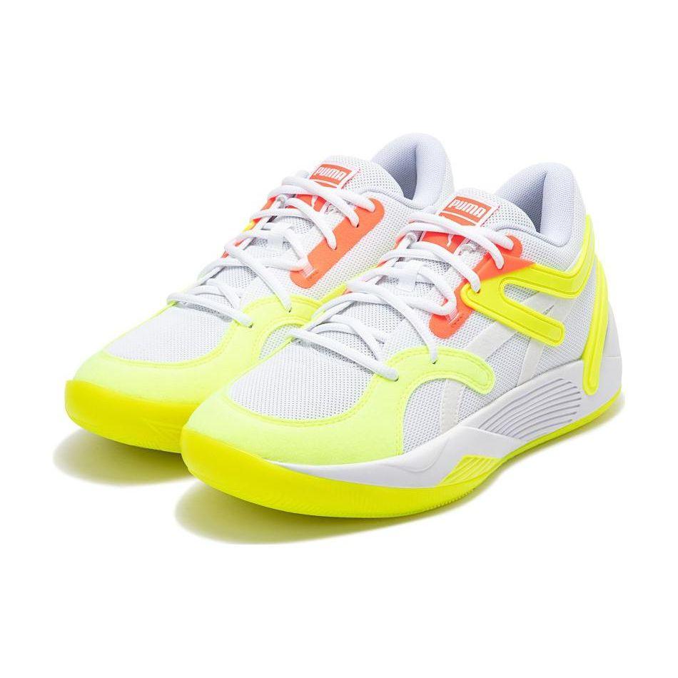 Puma Trc Blaze Court Glow Stick Low Top Basketball Shoes Men Sneakers White Yellow 377400-01