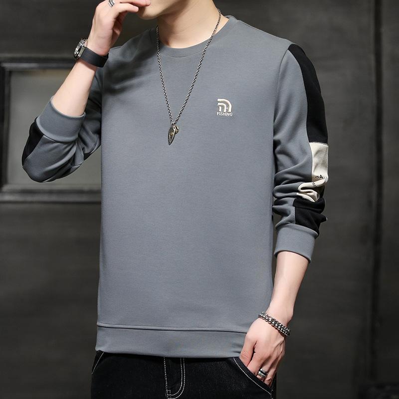Men's Sweatshirt Korean Style Round Neck Trendy Loose and Versatile Spring New Long-sleeved T-shirt Personalized Casual Top