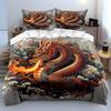 "Dragon Design Home Decor Set" Soft Skin-Friendly Bedding Set Includes 1 Duvet Cover And 2 Pillowcase Gift