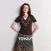Women's Cooling Lyocell Blend V-Neck Embroidered T-Shirt