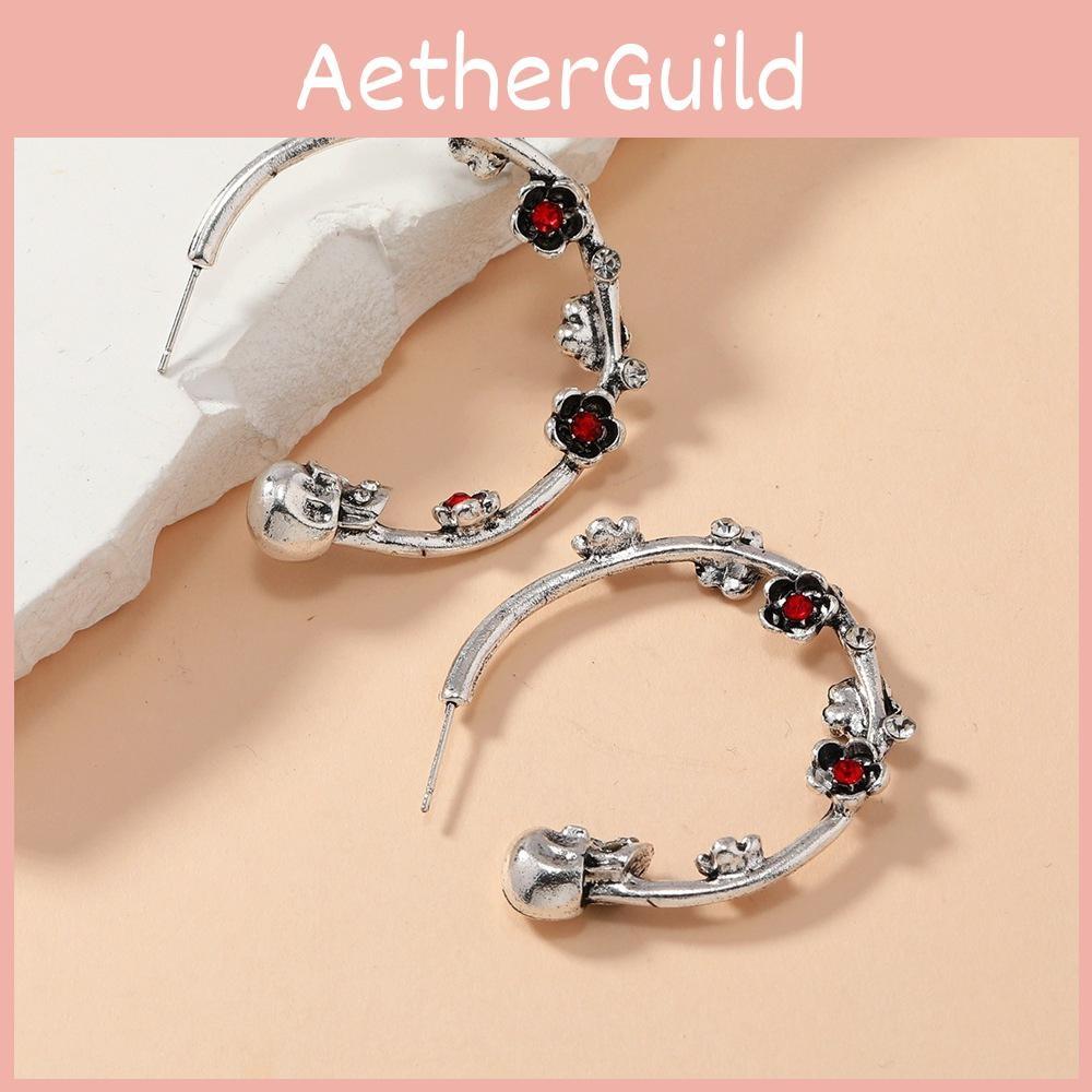 Waterdiamond Gothic Skull Earrings For Women With Vintage Animal Pattern Design