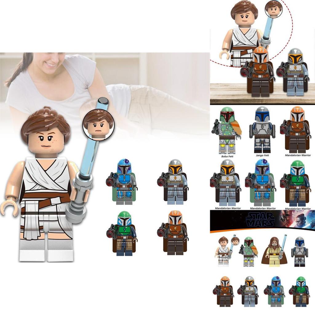 Minifigures Buliding Blocks Bricks Figures Rey Boba Fett