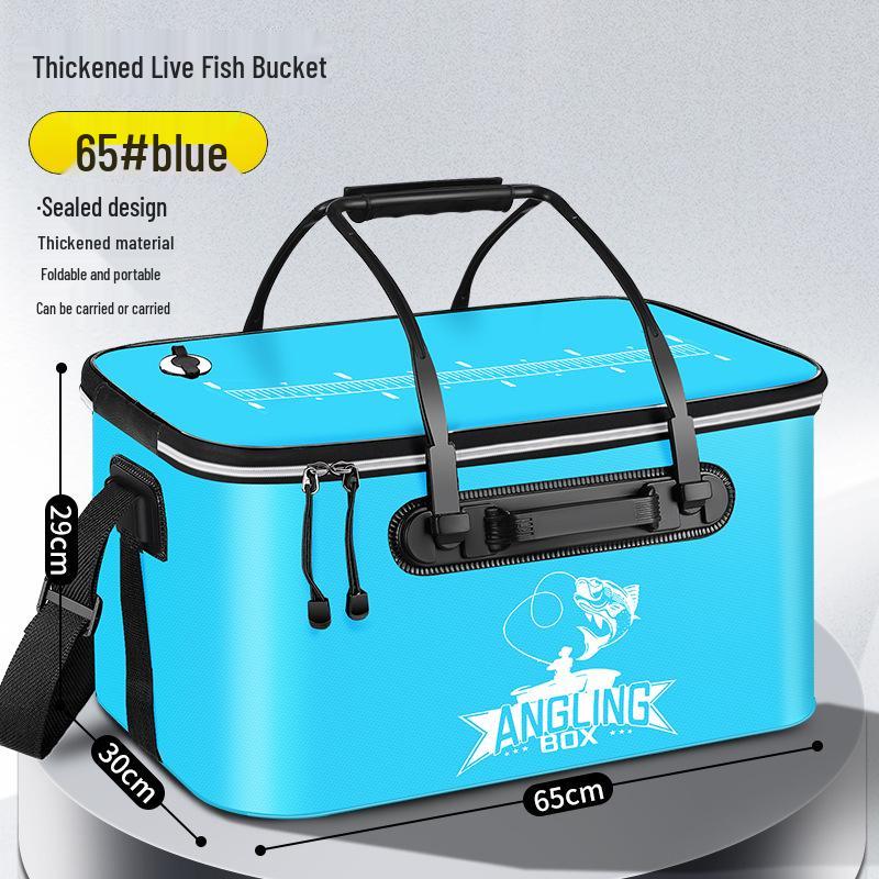 Multi-functional EVA Folding Fish Bucket: Live Fish Protector & Tackle Box.