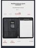 A4 Leather Multifunctional Zipper Briefcase with Notepad for Business Documents