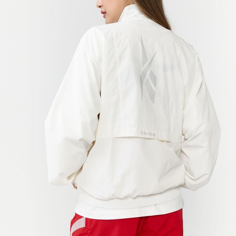 Reebok Color Block Stand Collar Sweatshirt Unisex Sweatshirt White REJU4EJ30OW