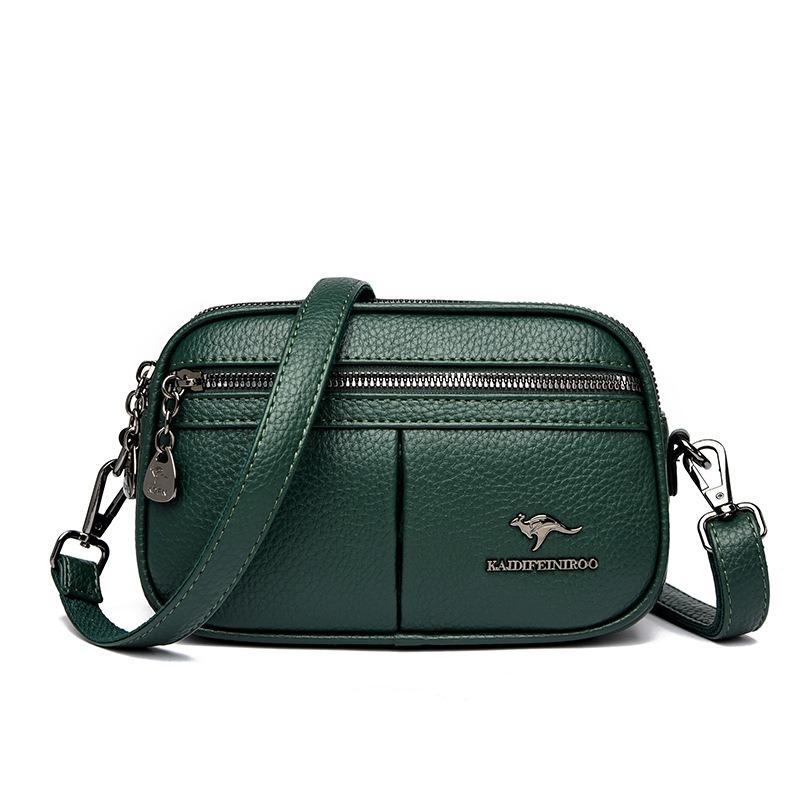 A Fashionable Single-shoulder Bag with Multiple Zippers and A Crossbody Bag for Middle-aged Mothers