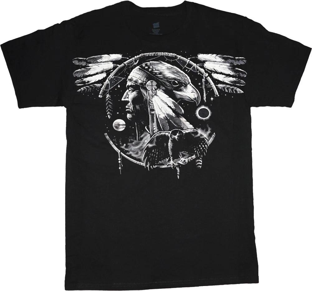 Big and tall t-shirt Native American Indian eagle tee shirt tall shirts for men XS
