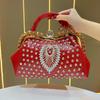 2025 Luxury Fashion Big Diamonds Women Handbags Lady Brand Design High End Party Evening Bag Rhinestone Shoulder Messenger Bags