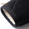 Men Coat V-Neck Long Sleeve Single Breasted Windproof Warm Jacket Solid Color Thickened Velvet Lining Outwear