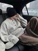 Men's Gray Retro Henley Sweater - Winter Knitwear, Lazy Style, Cleanfit Outerwear