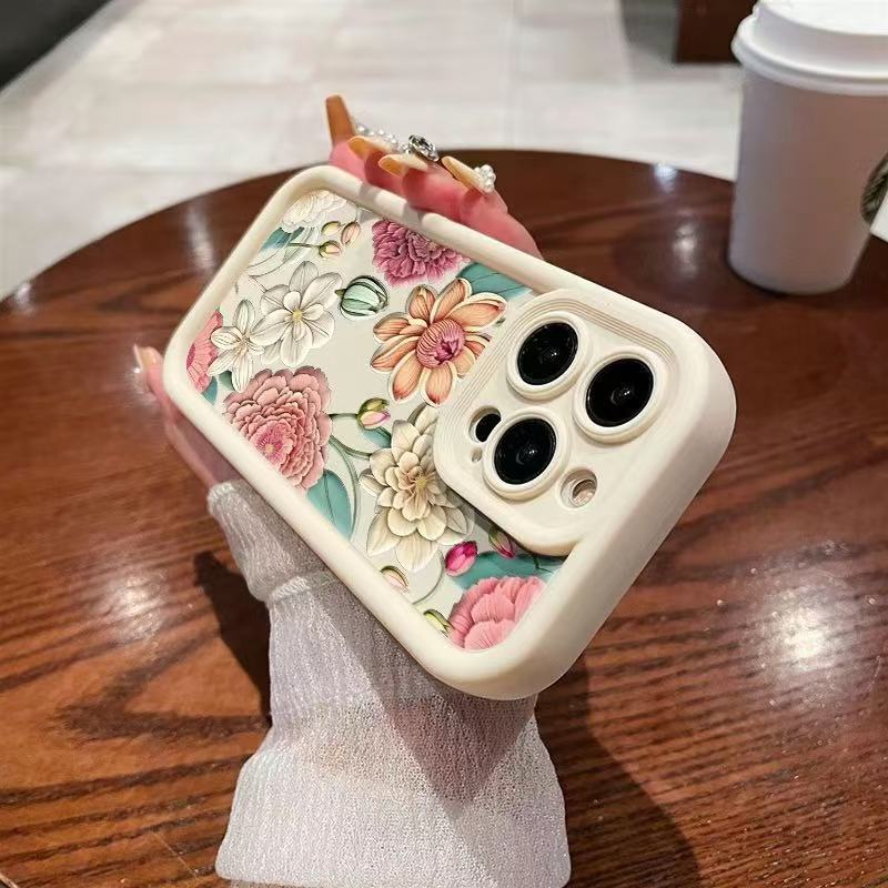 Flowers are like brocade, suitable for iphone16pro mobile phone case, Apple 15, Korea 14, Europe, America and 13promax new 12x.