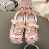 Fashion Hot Selling Thick-Soled 2025 Pearl Beaded Sweet Heart Casual Sports Shoes Women's Bowknot Ballet Flats Women Zapatillas De Mujer