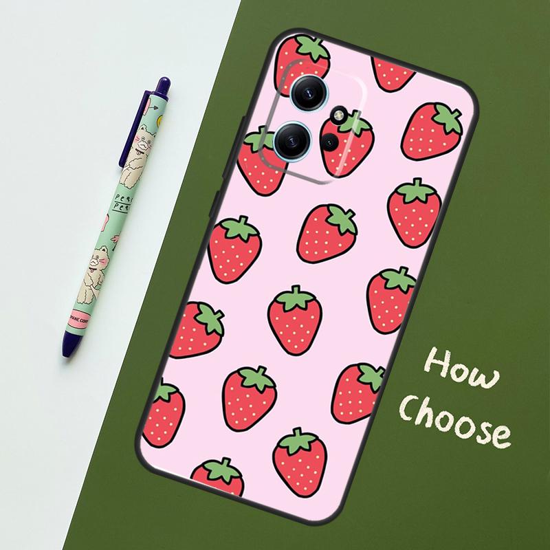 Strawberry Case For Xiaomi Redmi Note 13 10 11 12 14 15 Pro Plus Cover For Redmi 15C 15 14C 10C 12C 13C