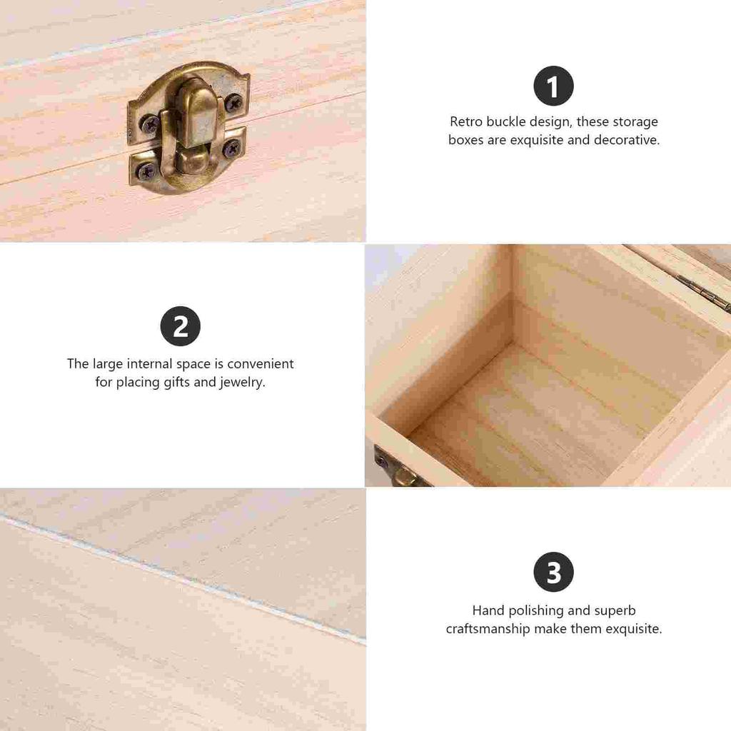 Wooden Storage Box Retro Decor Gift Jewelry Boxes Cord Ring for Packaging Candy Child