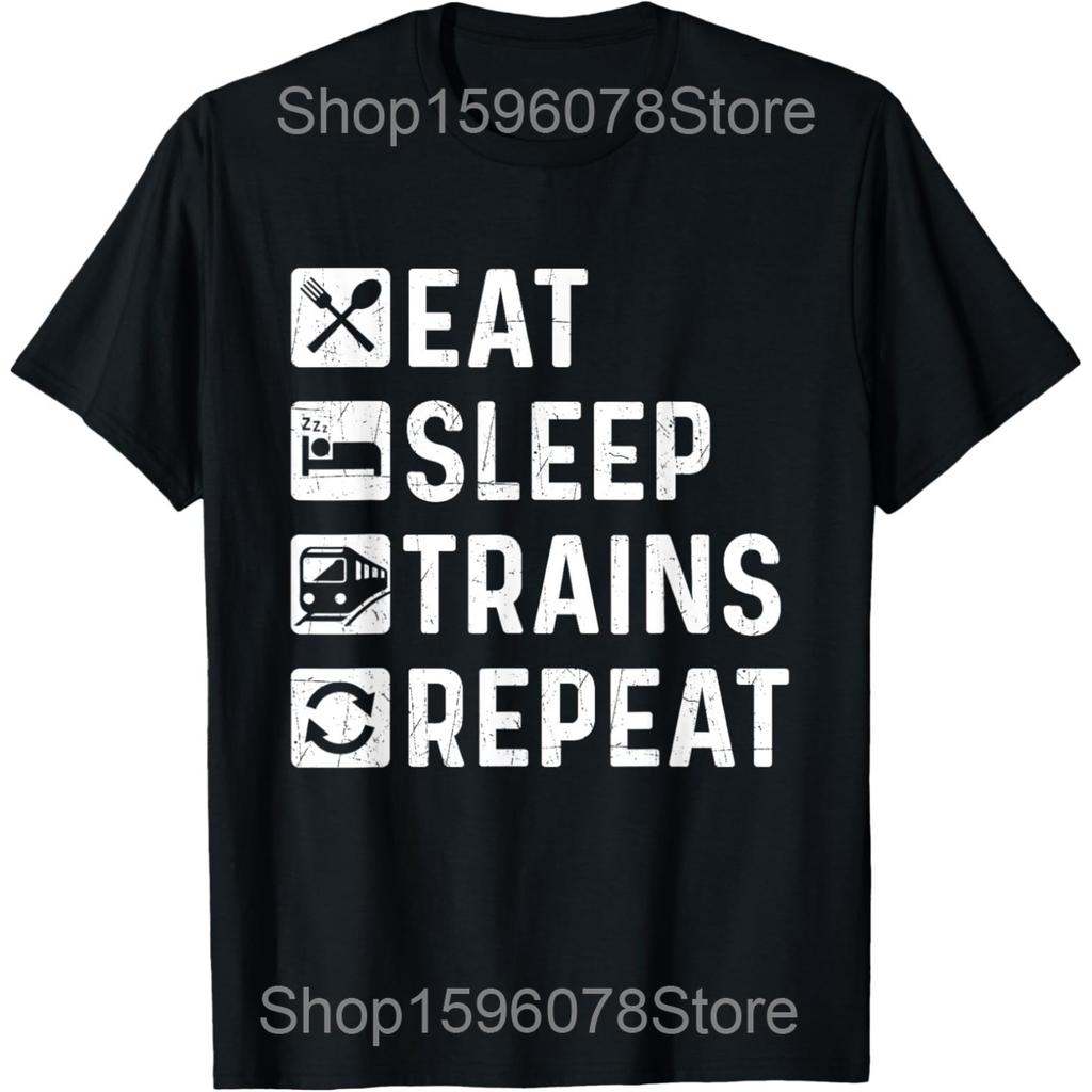 Retro Train Lover Model Railroad Conductor Funny Train T Shirts Men Humor Streetwear Tee Short Sleeve Unisex Loose Clothing