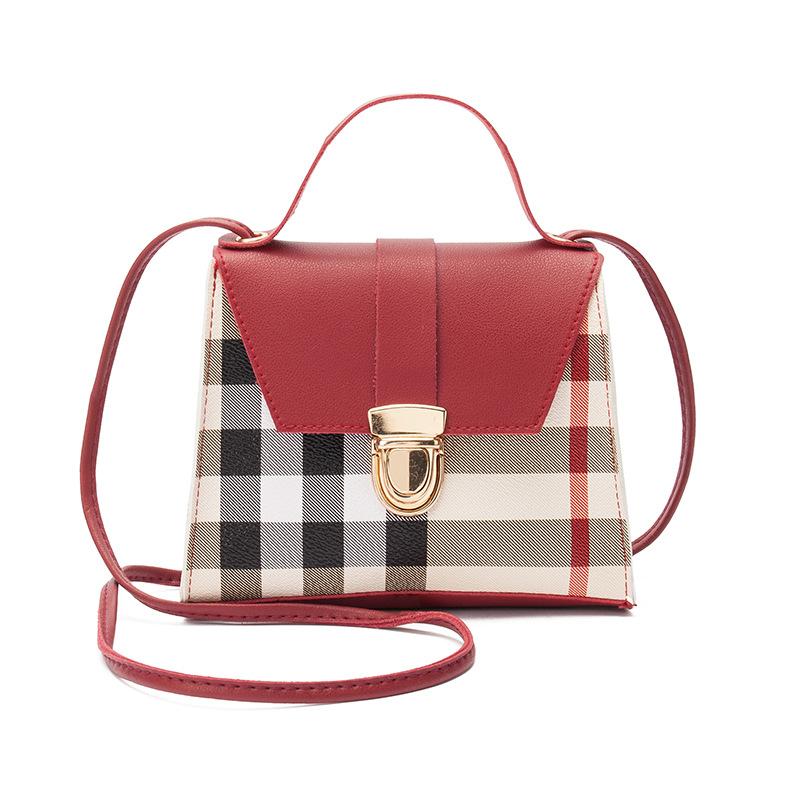 Handheld women's bag Guangzhou women's bag plaid shoulder messenger small bag