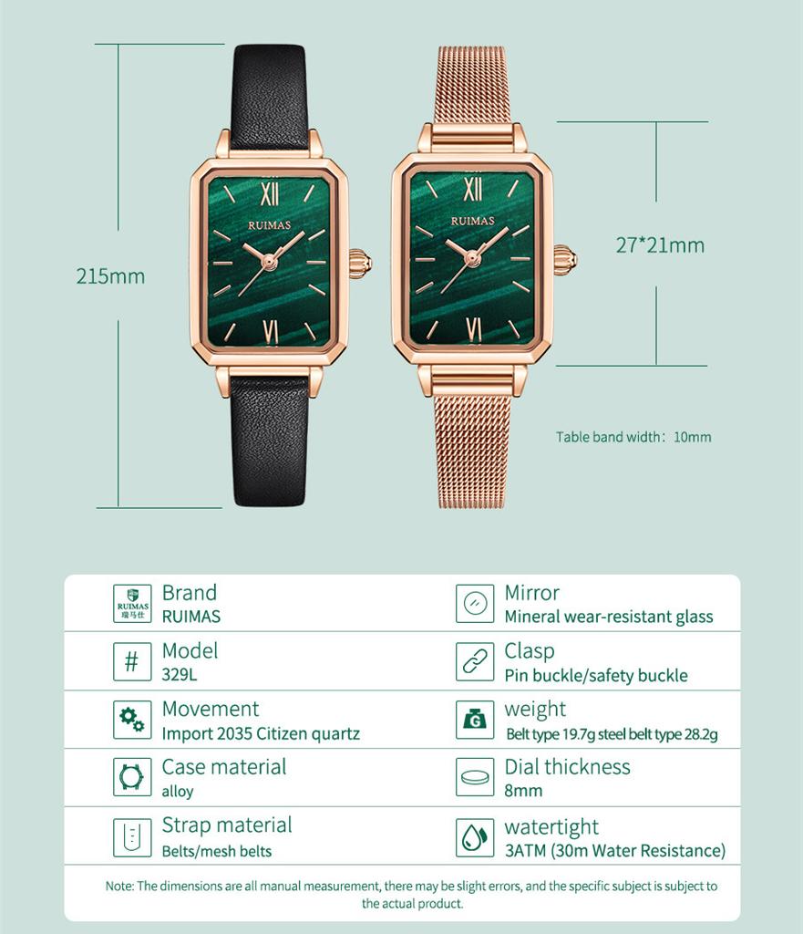 RUIMAS Ladies Wristwatch Luxury Steel Mesh Women's Bracelet Watches Quartz Casual Business Clock Famale Relogio Feminino 329