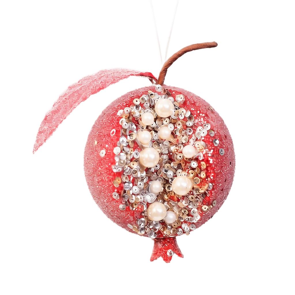 Pomegranate Christmas Ornament - Glitter Foam Ball Decoration for Tree