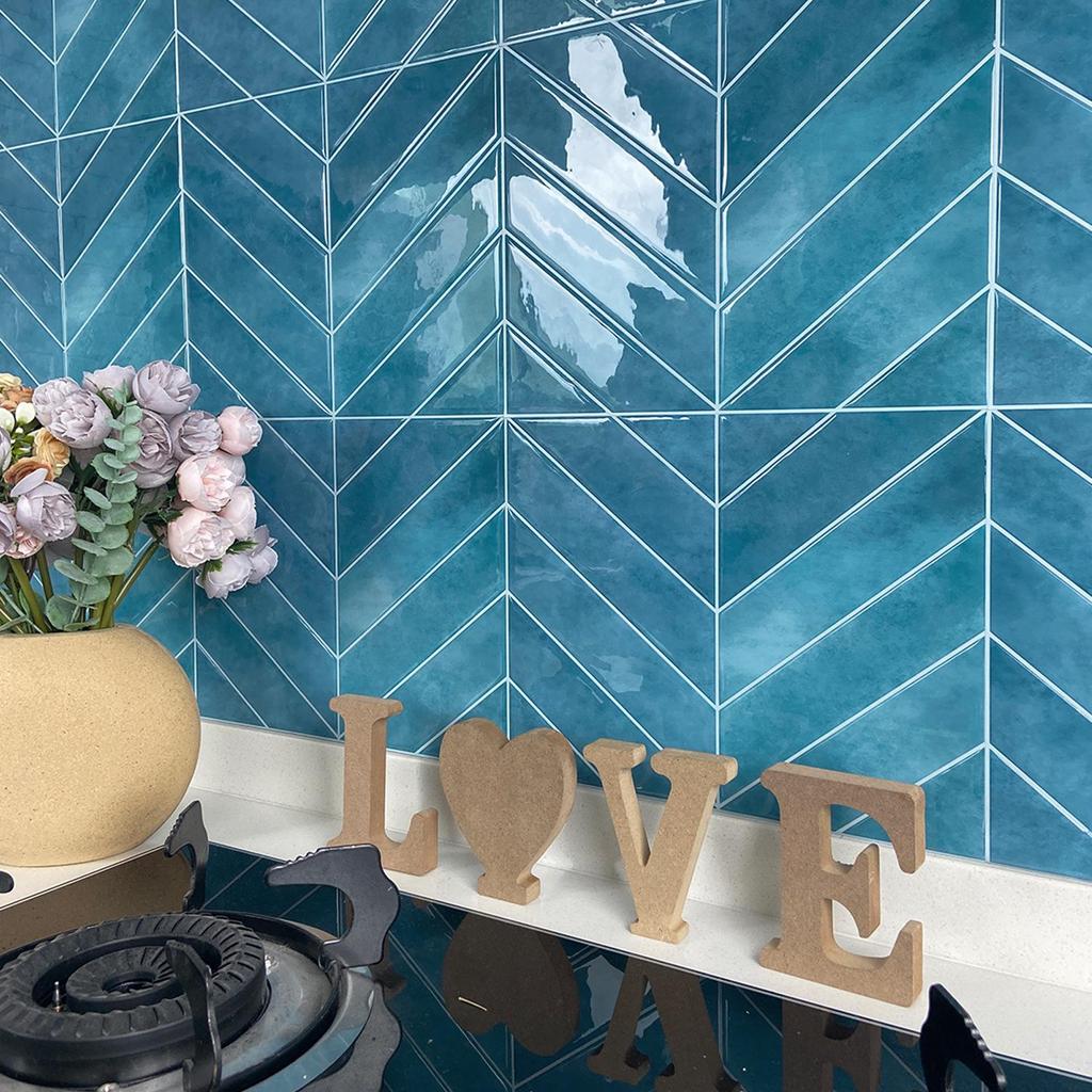 Waterproof V-Shaped 3D Stereo Wall Sticker: Oil-Proof, Self-Adhesive, Creative Home Decor.