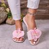 Luxury Pink Flower Holiday Beach Slippers Women 2026 Summer Comfortable Flat Heel Designer Sandals Plus Size 43 Woman's Sandals