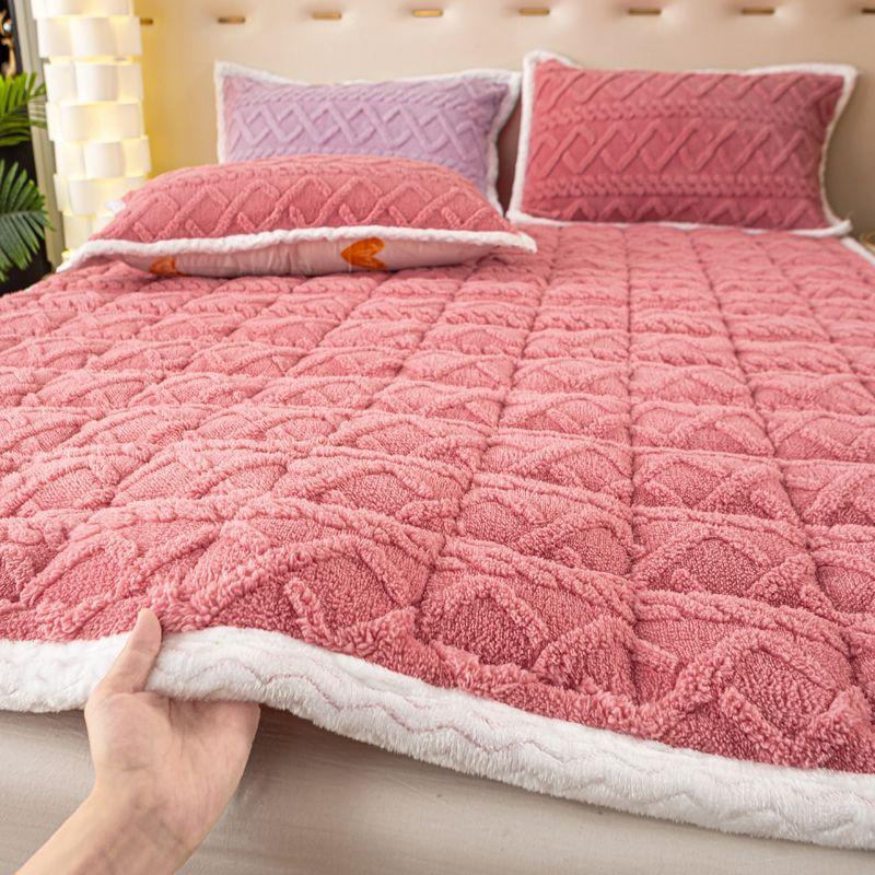 Winter Warm Tafu Velvet Mattress Soft Cushion with Velvet Blanket Bedding Milk Velvet Bed Cover Student Dormitory Machine Washable