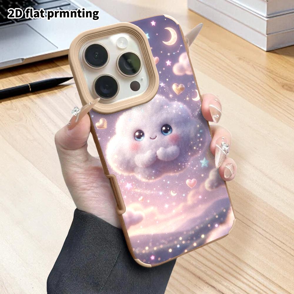 Phone Case: 2D Flat Lambskin Suitable for iPhone 18 17 16 15 14 13 Pro Protective Case, Cloud Baby, Christmas and Halloween Gifts